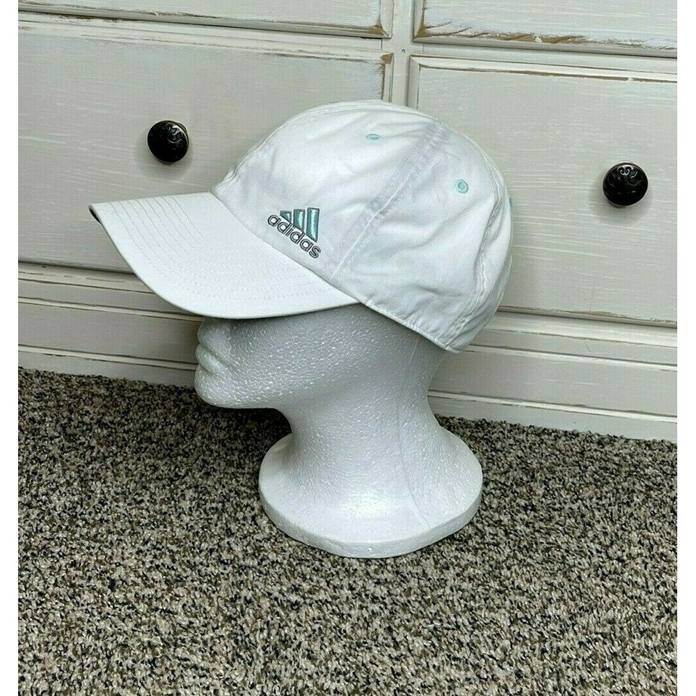 Adidas Logo Hat Strap-back White‎ Adjustable 1 Size Women's Climalite Cap